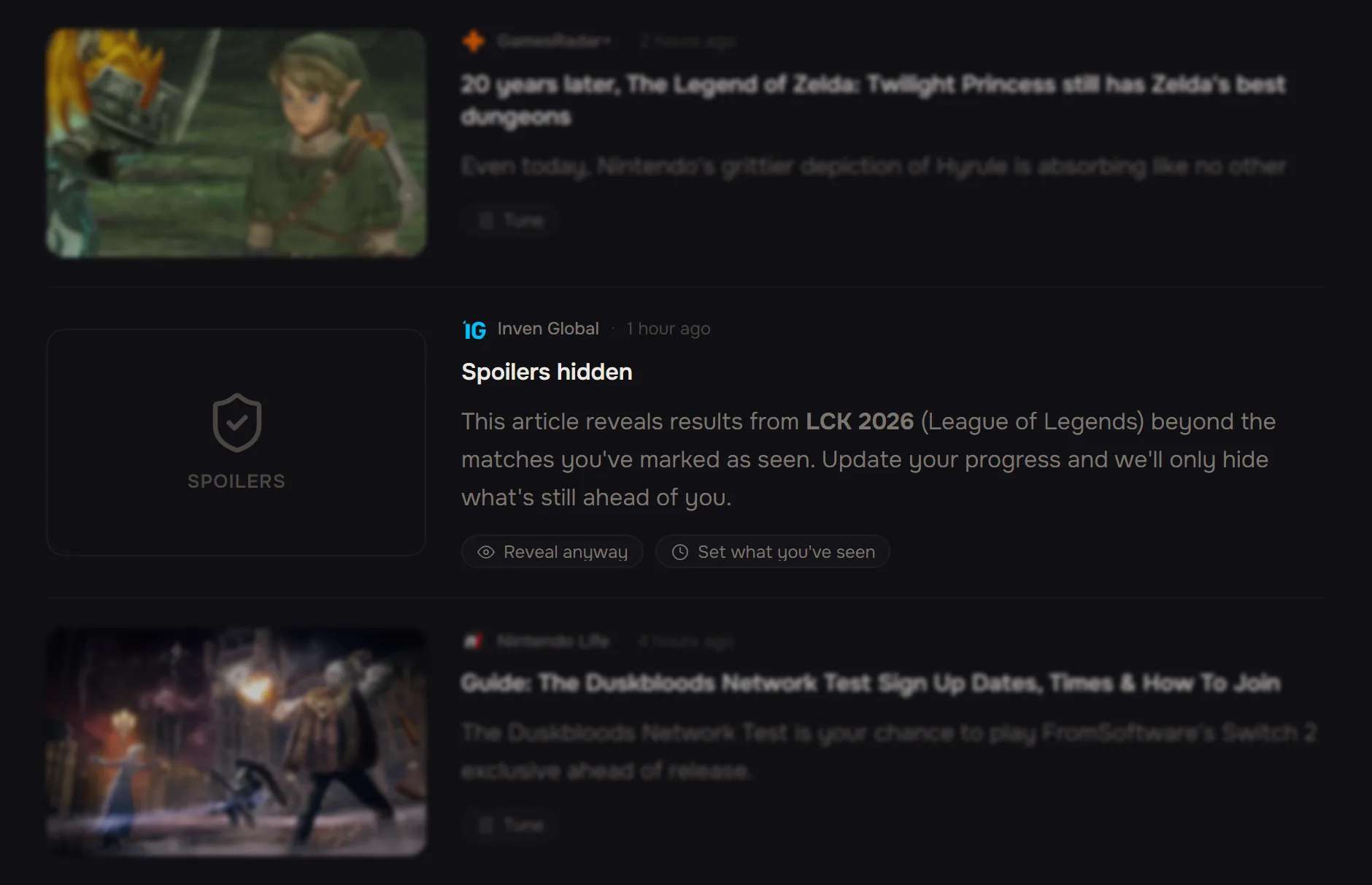 A tournament result, hidden in the feed