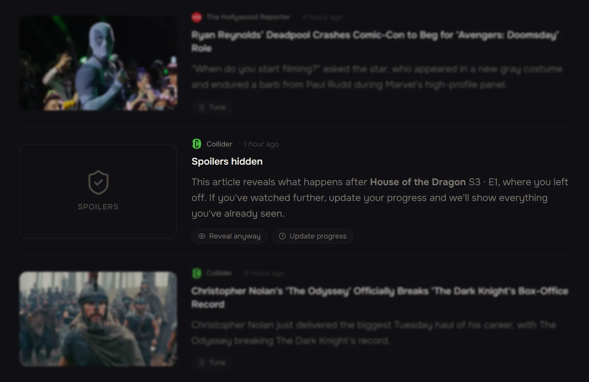 Spoiler settings