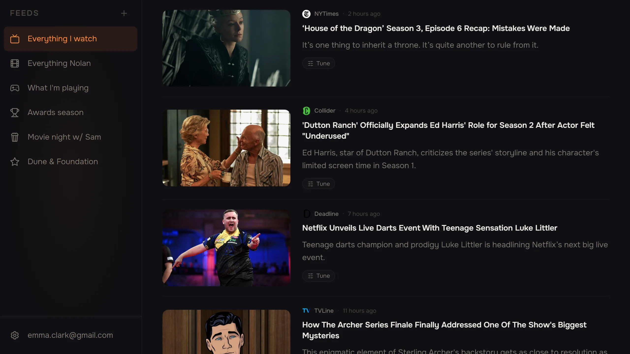 A Topiks feed of TV news: recaps, casting and streaming events