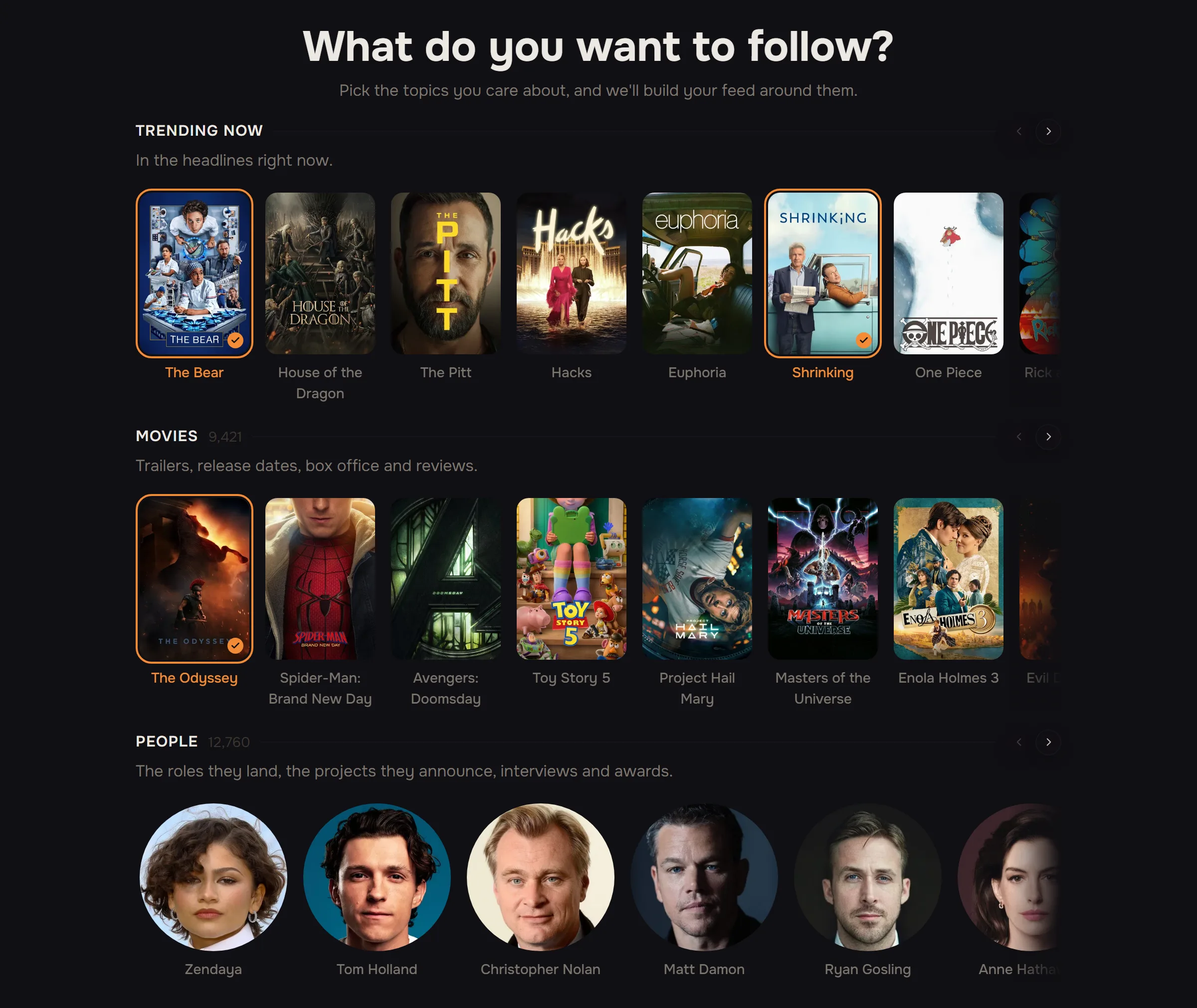 Topic picker
